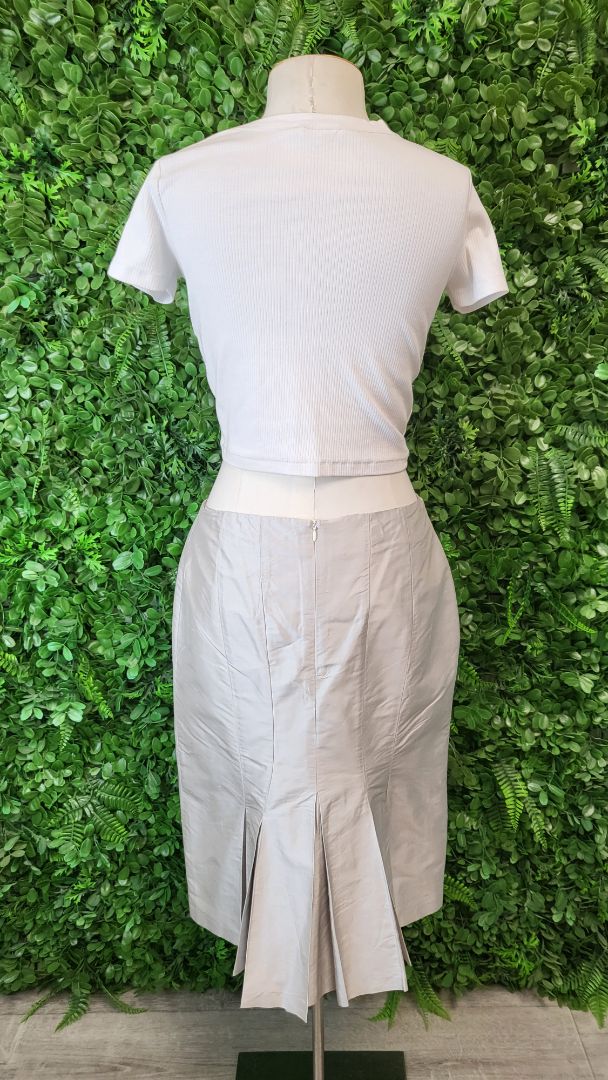 Wayne Cooper Silver Silk Skirt (12)