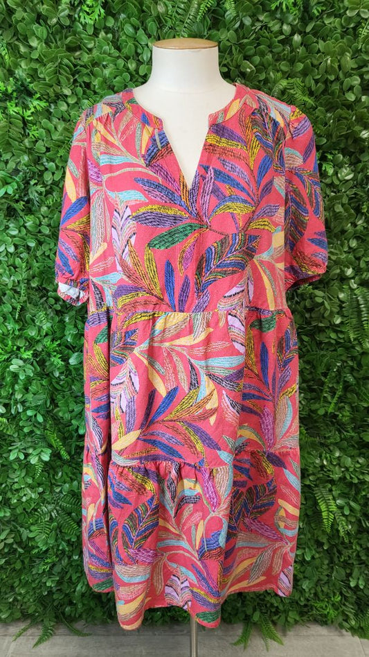Jump Multi Coloured Linen Blend Dress (14)