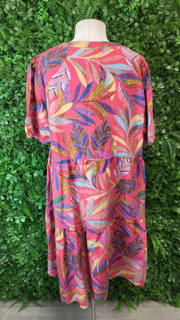 Jump Multi Coloured Linen Blend Dress (14)