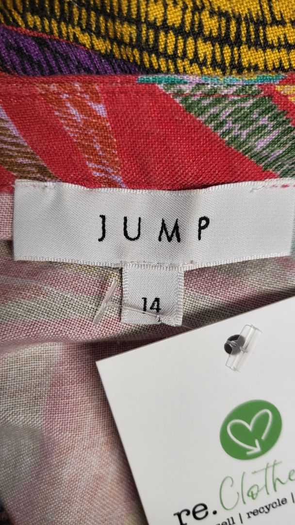 Jump Multi Coloured Linen Blend Dress (14)