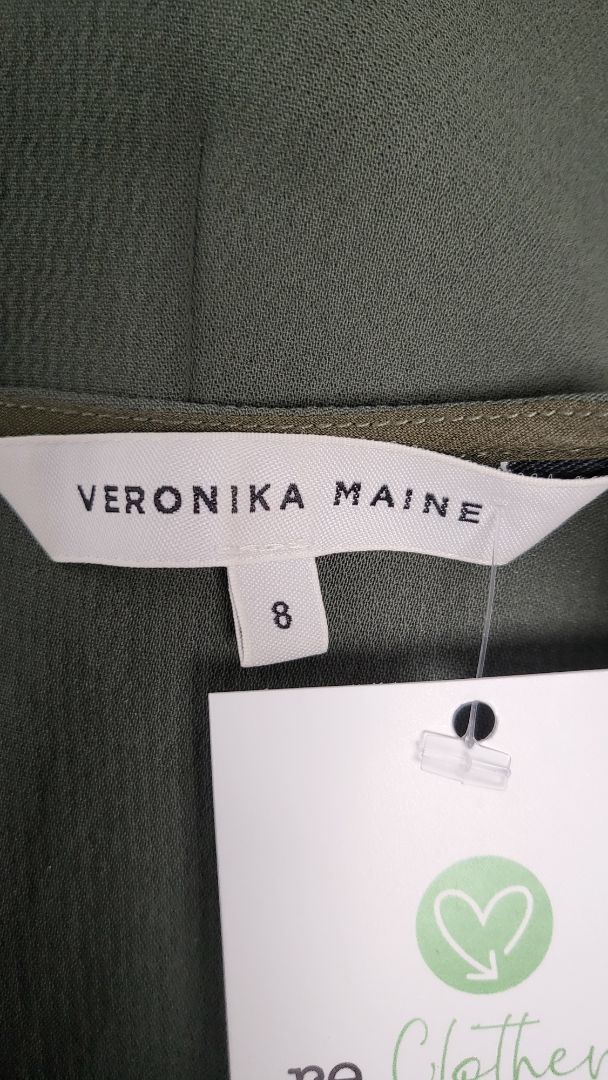 Veronika Maine Olive Twist Front Dress (8)