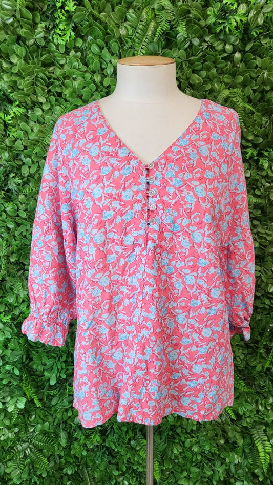 Newport Pink/Blue Floral Top (10)