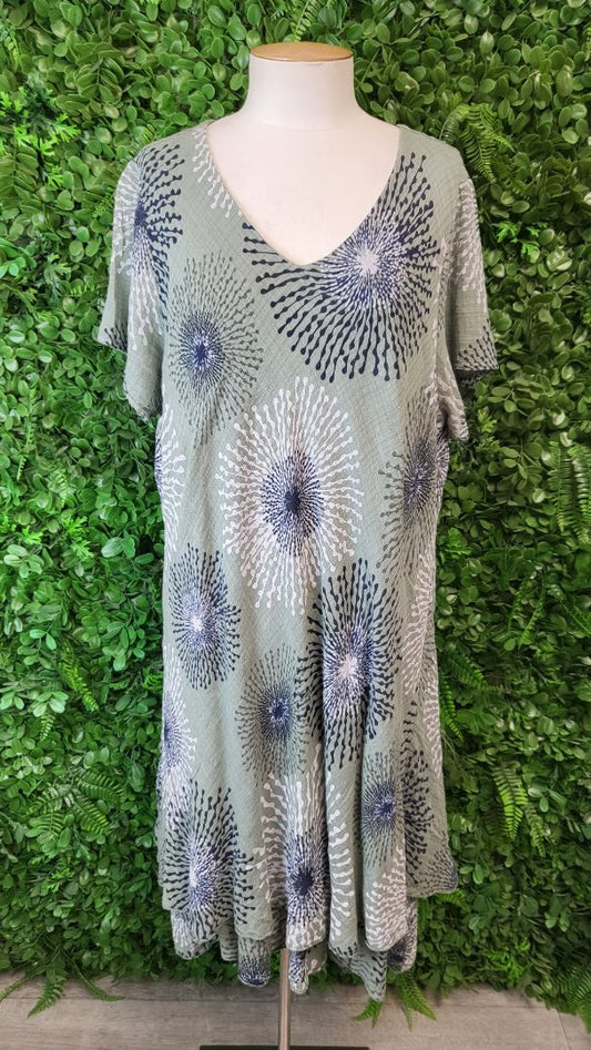 Made In Italy Green Flower Dress (16)