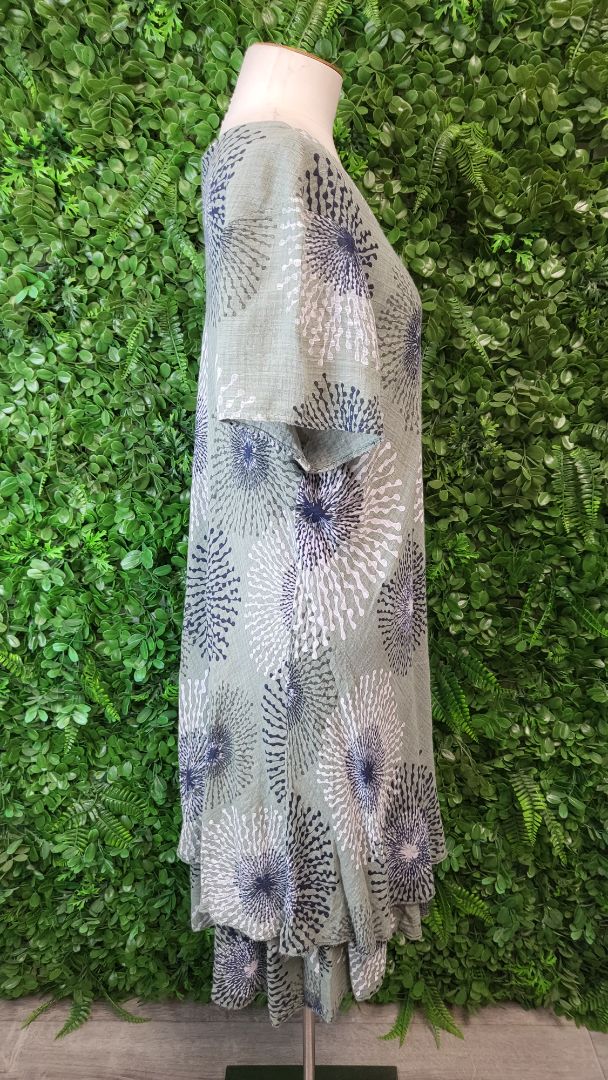 Made In Italy Green Flower Dress (16)