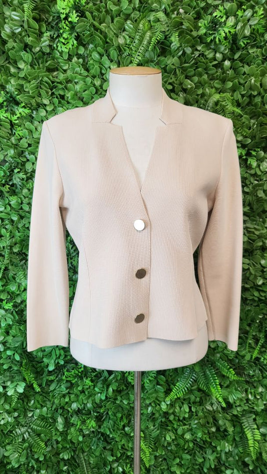 Veronika Maine Beige Knit Jacket (8-10)