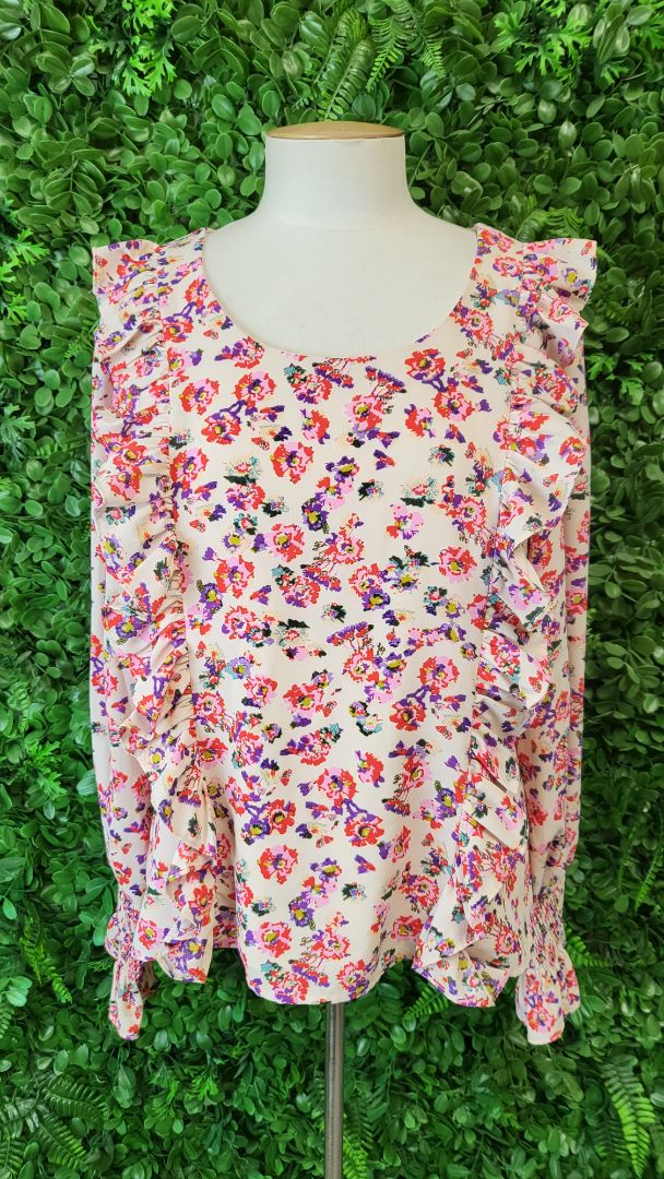 Charlo Floral Frill Long Sleeve Top (10)