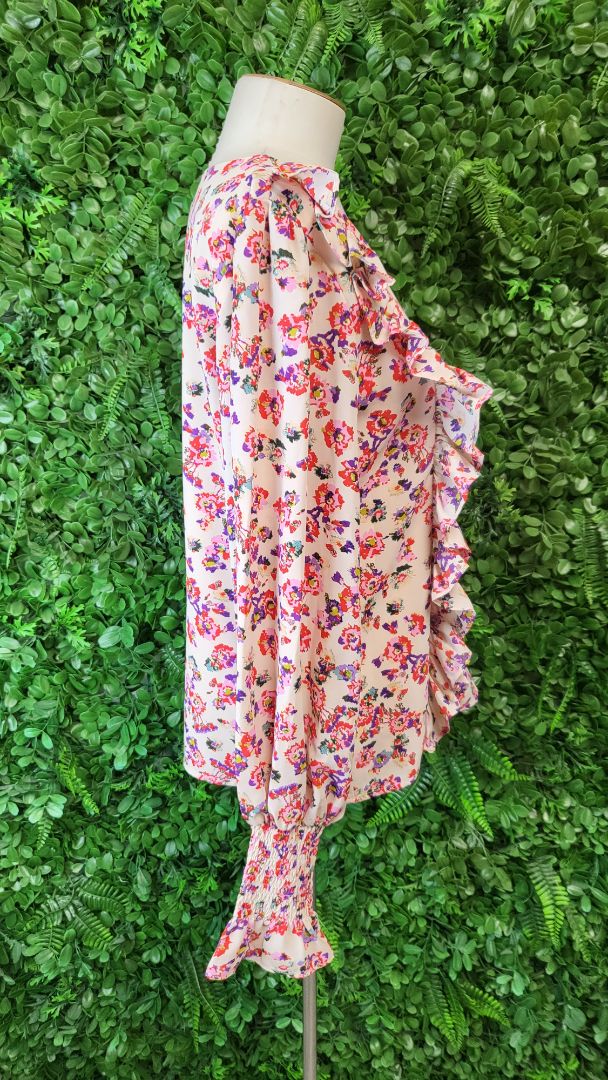 Charlo Floral Frill Long Sleeve Top (10)