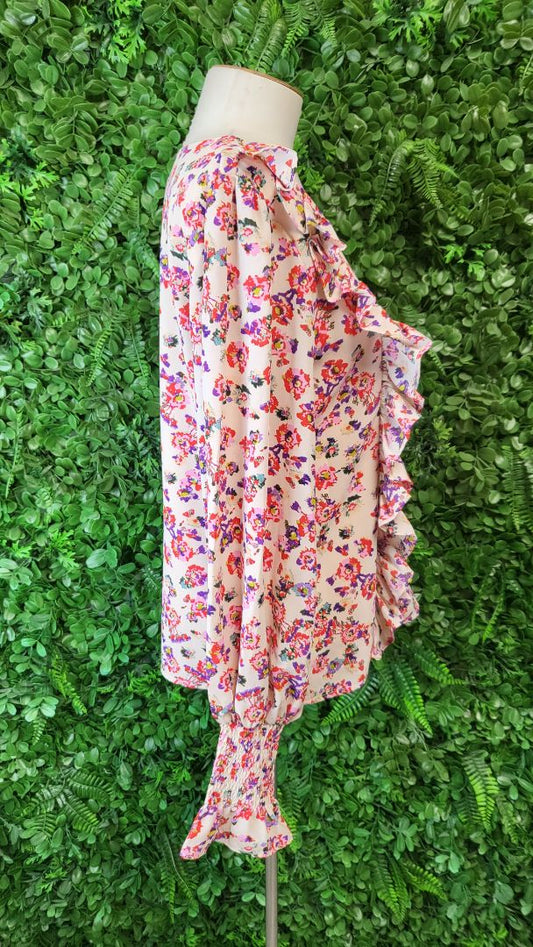 Charlo Floral Frill Long Sleeve Top (10)
