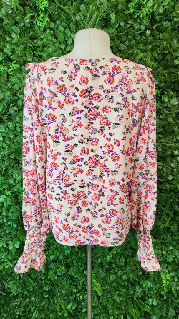 Charlo Floral Frill Long Sleeve Top (10)