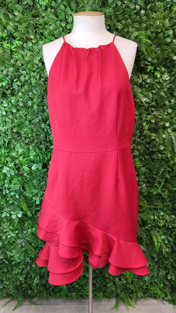 Cooper St Red Ruffle Hem Dress (12-14)