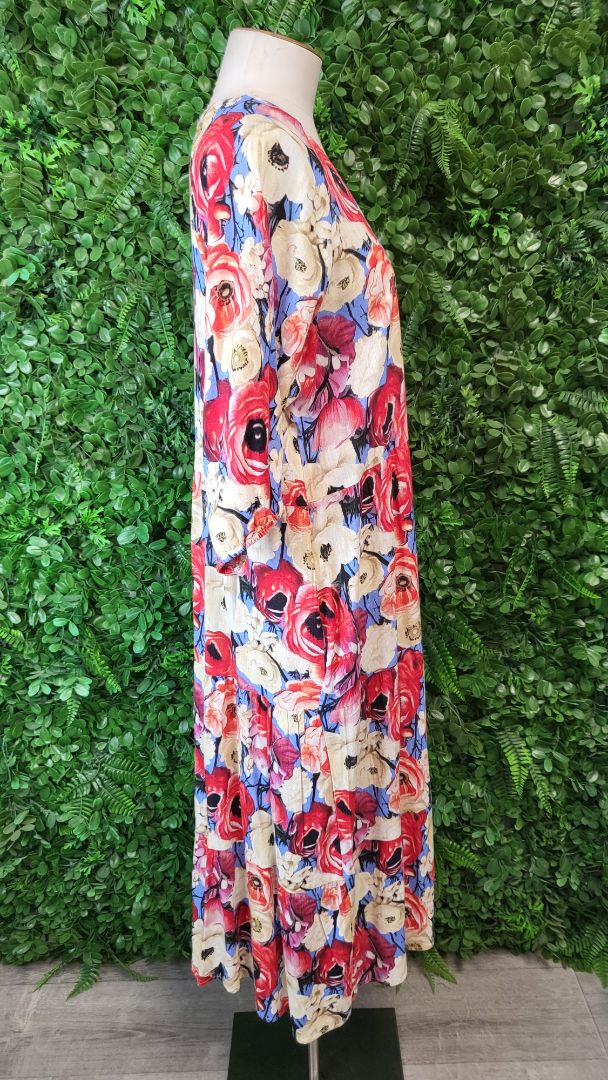Glam Floral Linen Blend Dress (10-12)