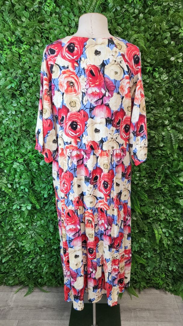 Glam Floral Linen Blend Dress (10-12)