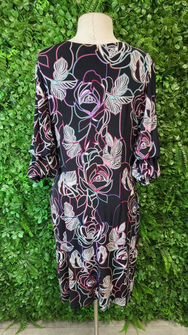 Joseph Ribkoff Floral Ruffle Sleeved Dress (12)