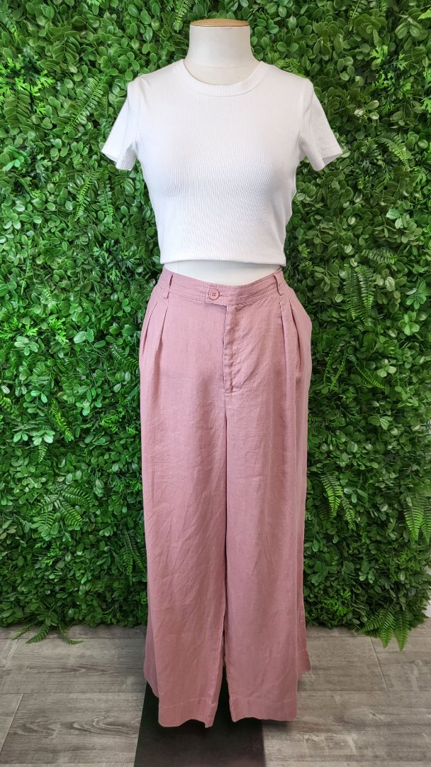 Dear Sutton Pink Linen Wallis Pant (14)
