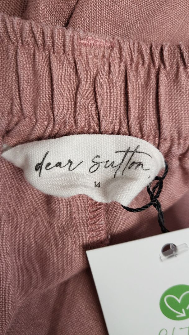 Dear Sutton Pink Linen Wallis Pant (14)