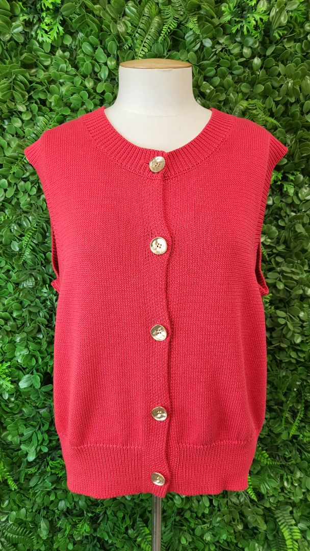 Stories Be Told Red Knit Vest (10)