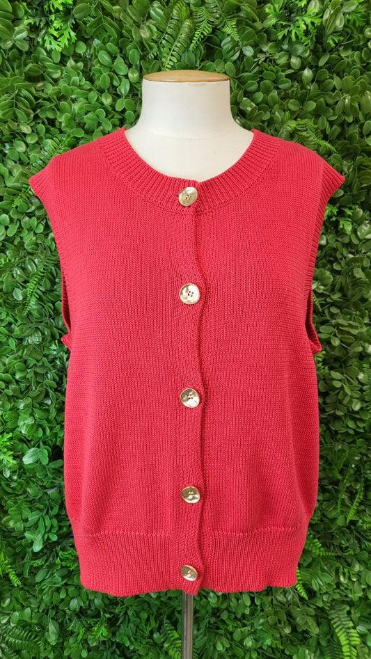 Stories Be Told Red Knit Vest (10)