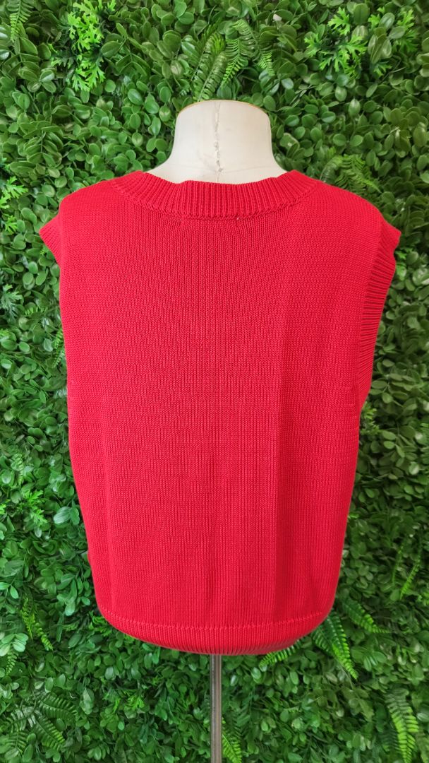 Stories Be Told Red Knit Vest (10)