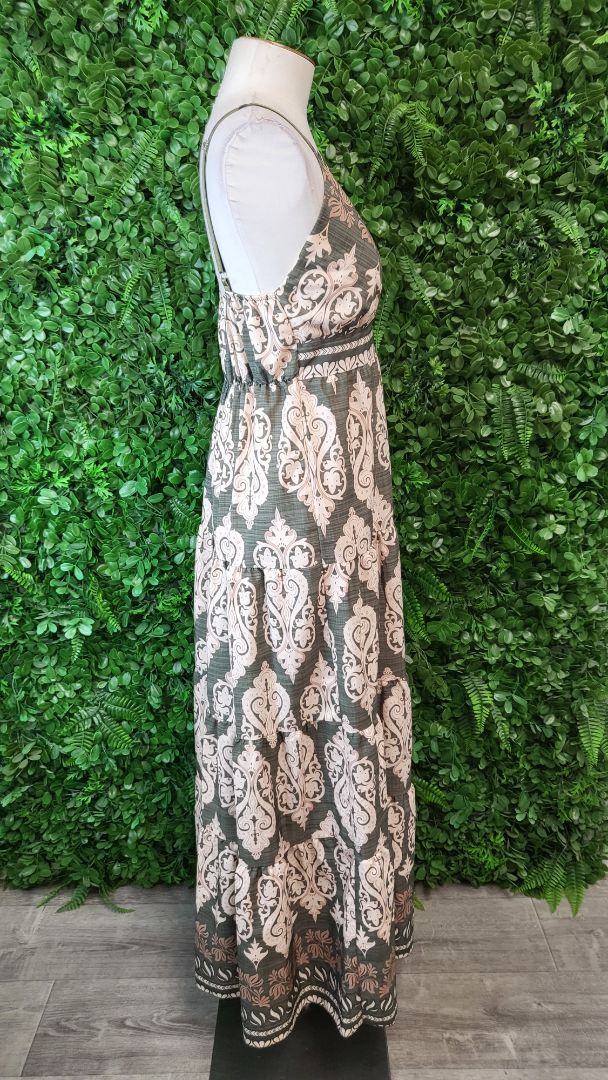 Unknown Green Print Sun Dress (12)