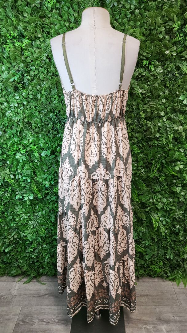 Unknown Green Print Sun Dress (12)