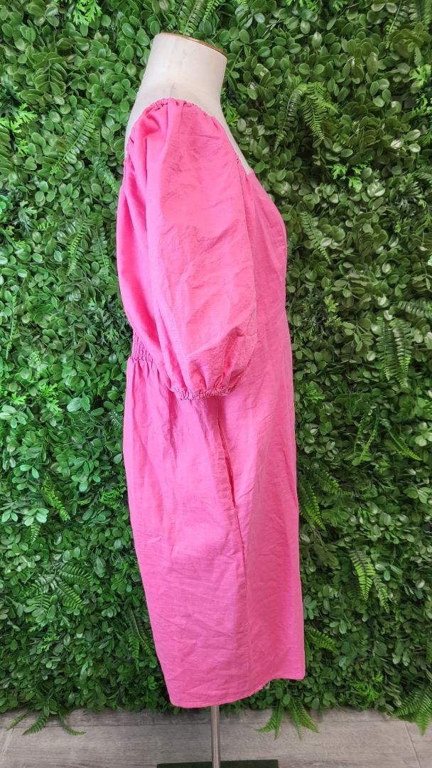Sass Pink Linen Blend Dress (16)