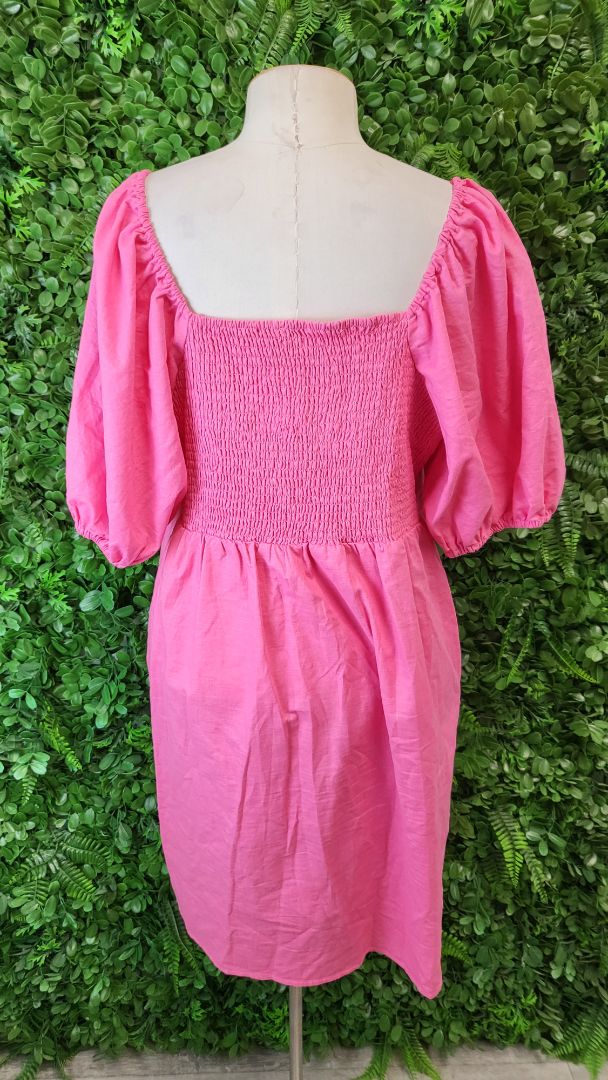 Sass Pink Linen Blend Dress (16)