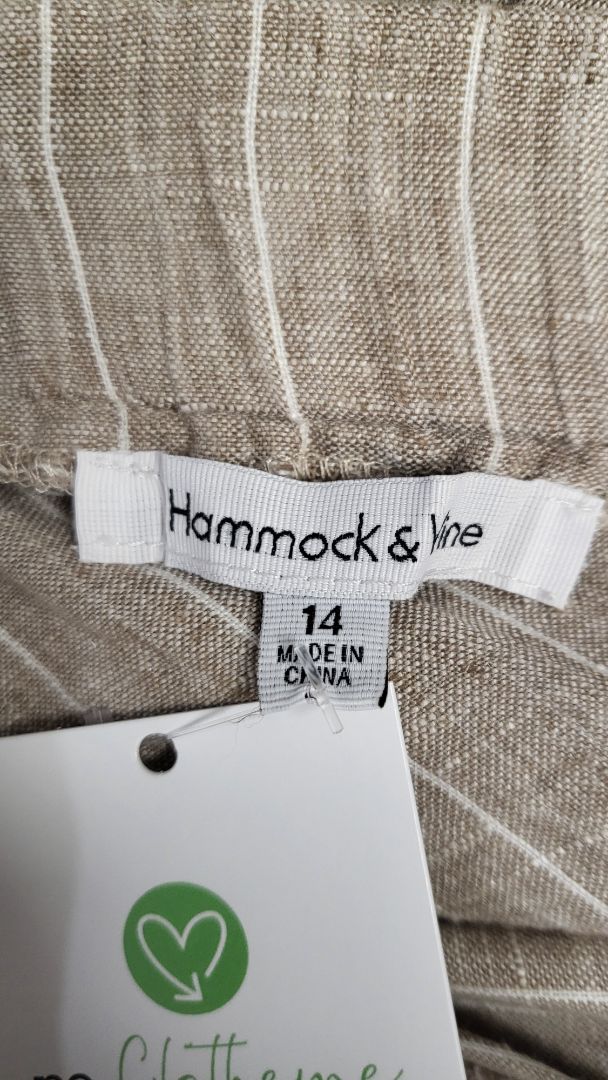 Hammock & Vine Oat/Stripe Linen Pant (14)