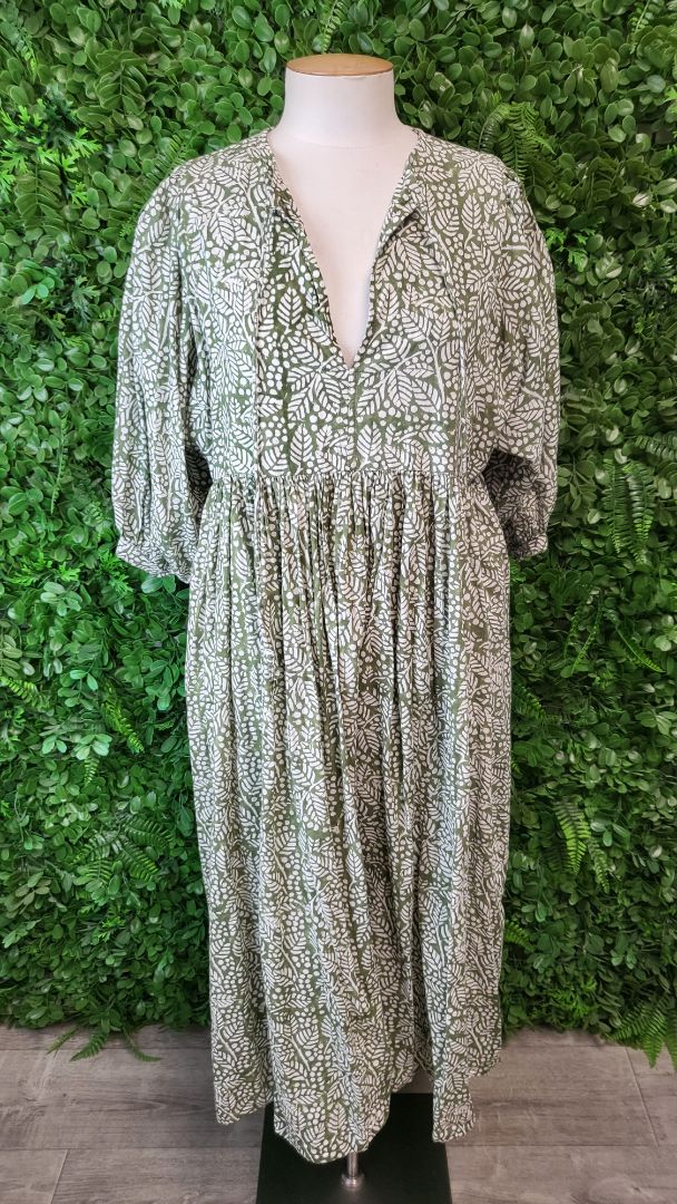 Maya Green Print Vacay Dress (12-14)