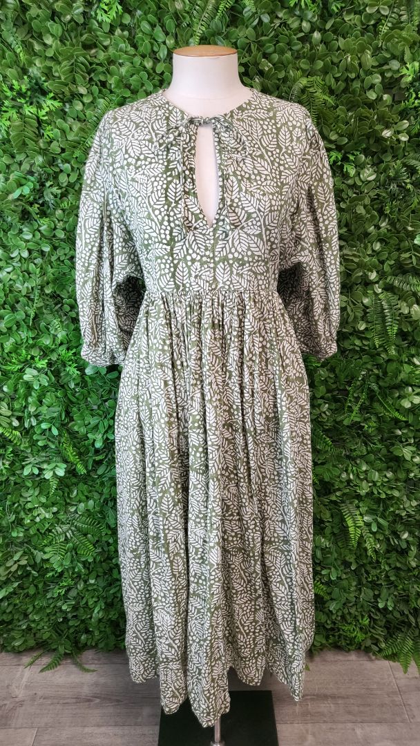 Maya Green Print Vacay Dress (12-14)