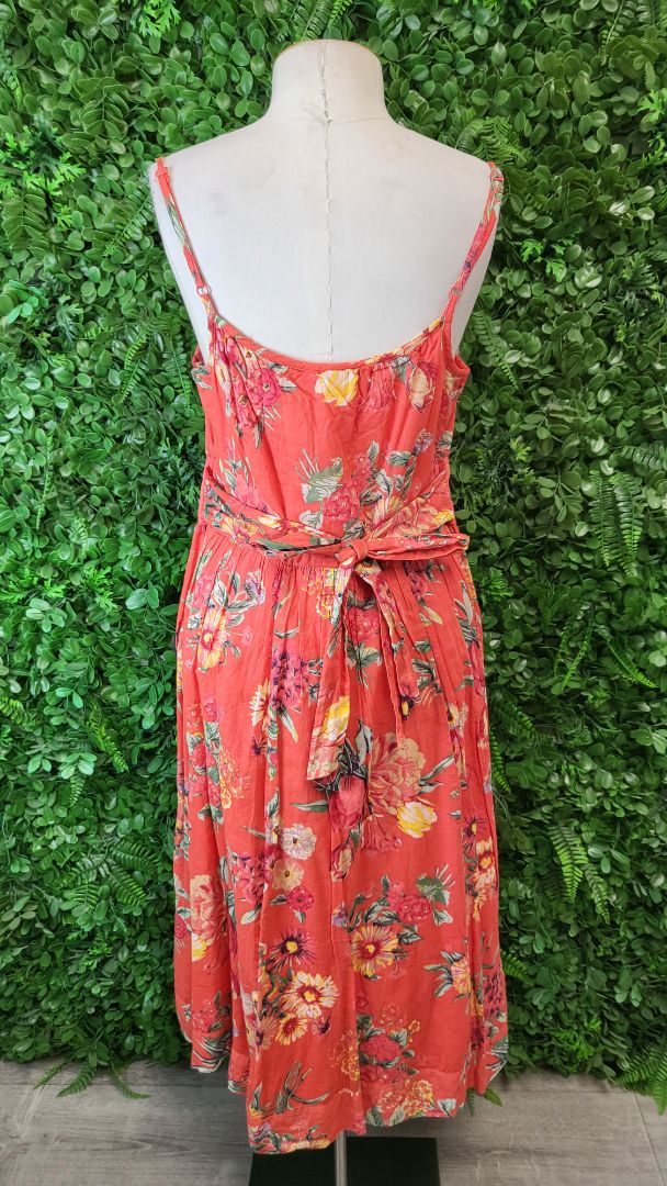 Monsoon Coral Orange Sundress BNWT (14)