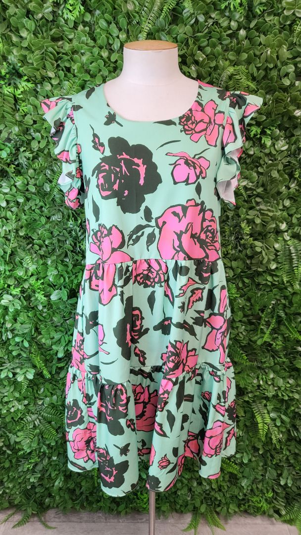 Charlo Green Tiered Dress (6)