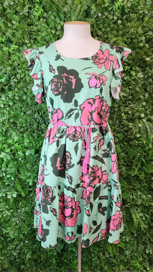 Charlo Green Tiered Dress (6)