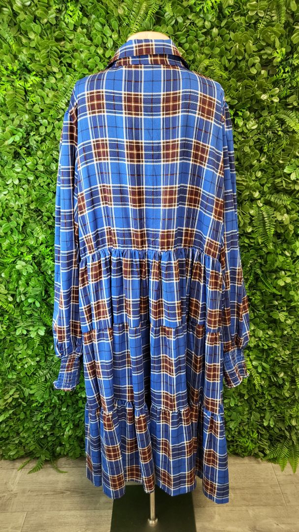 Friday Flamingo Check Collar Dress (22-24)