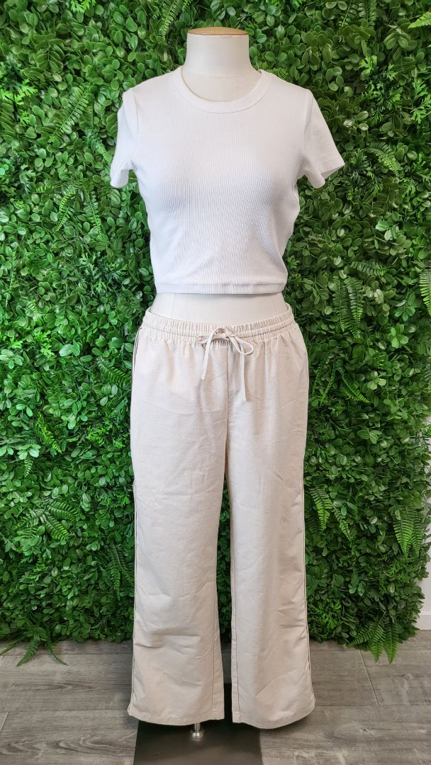 Silent Theory Oatmeal Wide Leg Pant (8-10)