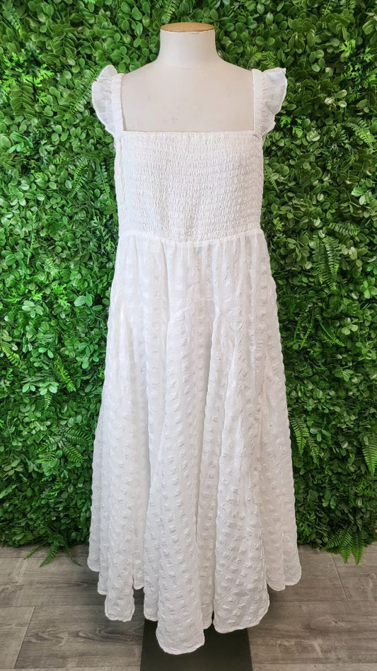Augustine White Shirred Sundress (16)