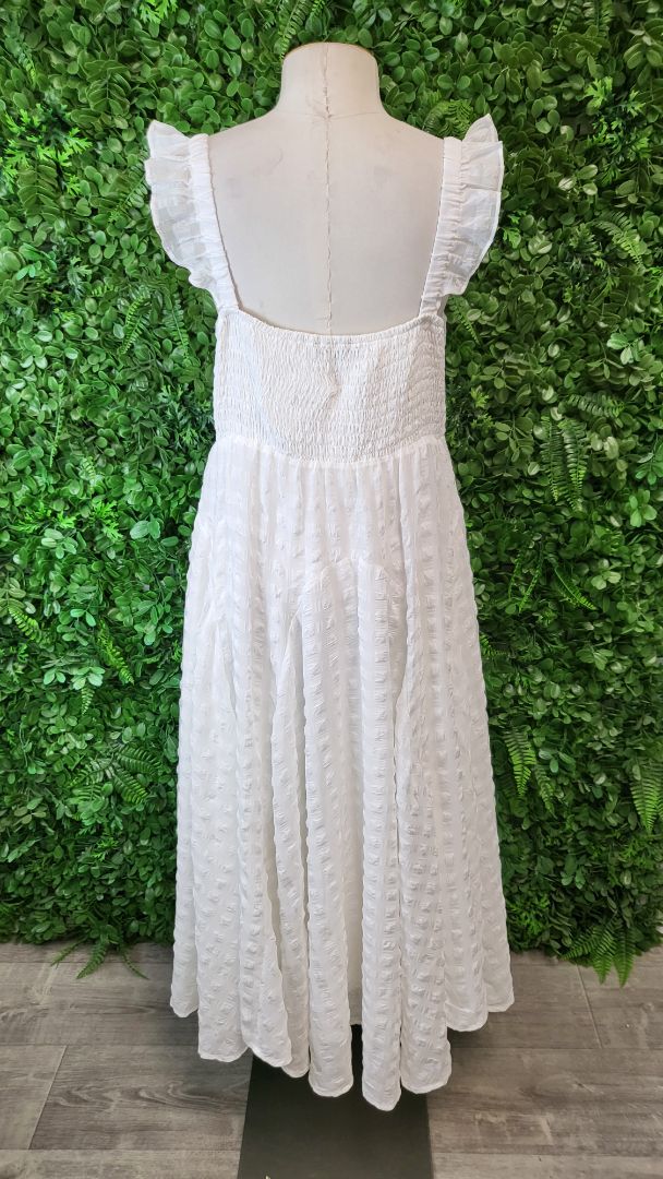 Augustine White Shirred Sundress (16)