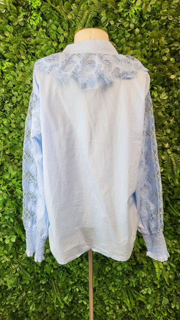 Amaya Baby Blue Lace Frill Top (16)