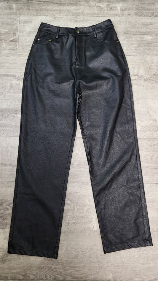 All Things Golden Black Faux Leather Pant (12)