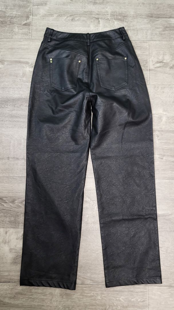 All Things Golden Black Faux Leather Pant (12)