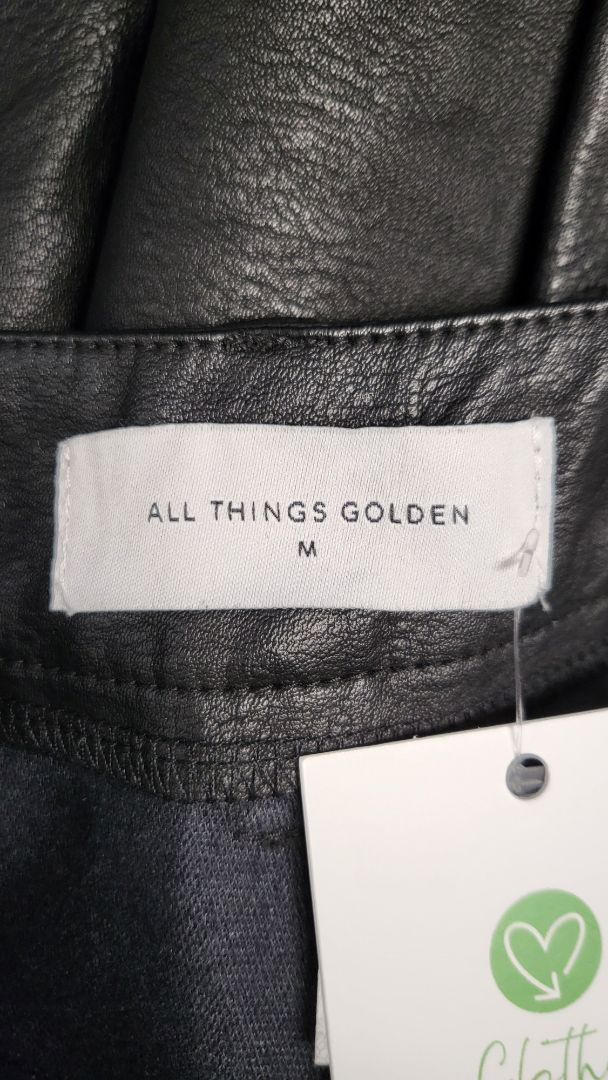 All Things Golden Black Faux Leather Pant (12)