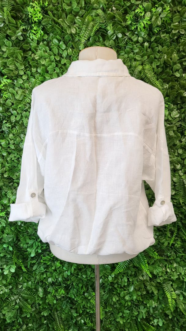 Made in Italy White Linen Sequin Jacket (12-14)