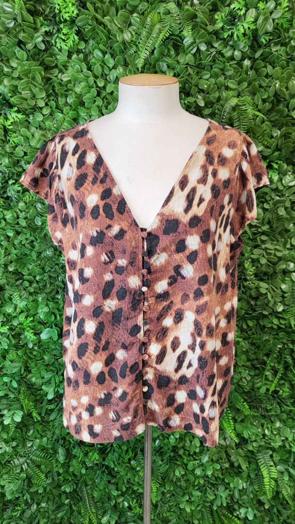 Next Brown Animal Print Top (14)