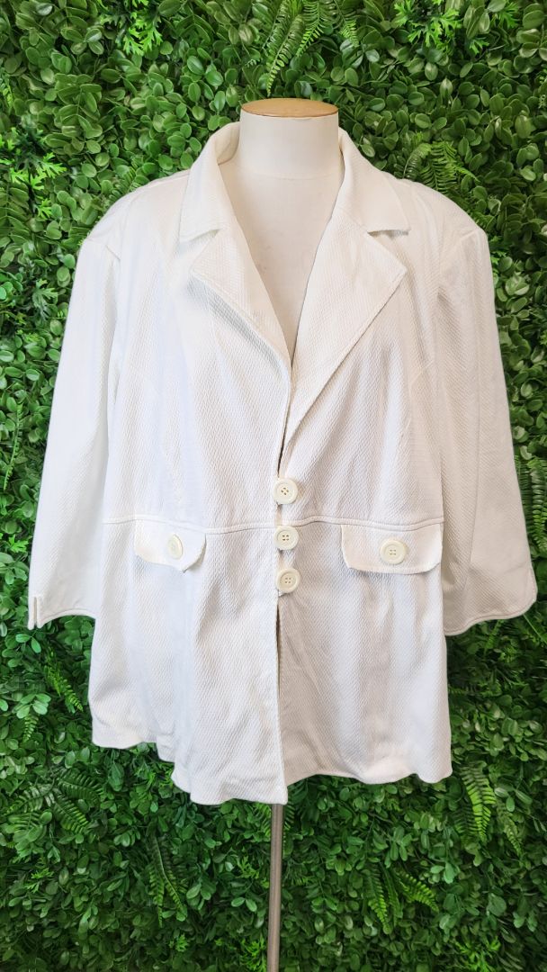 Lane Bryant White 3 Button Jacket (22-24)