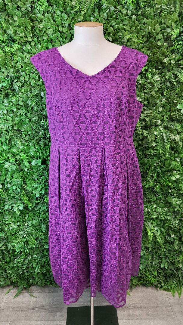 Betty Jackson Purple Fit Flare Dress (16)