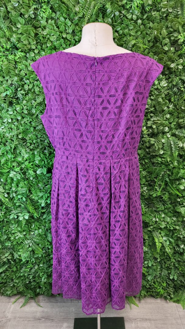 Betty Jackson Purple Fit Flare Dress (16)