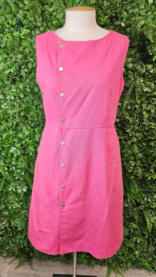 Wilson Trollope Pink Domed Cotton Midi Dress (10)