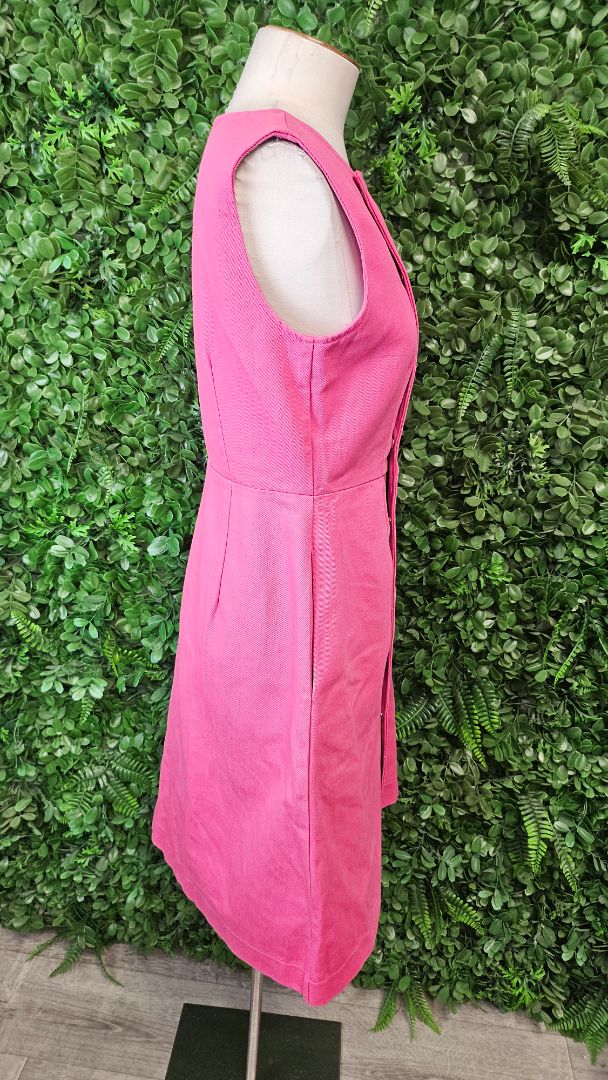 Wilson Trollope Pink Domed Cotton Midi Dress (10)