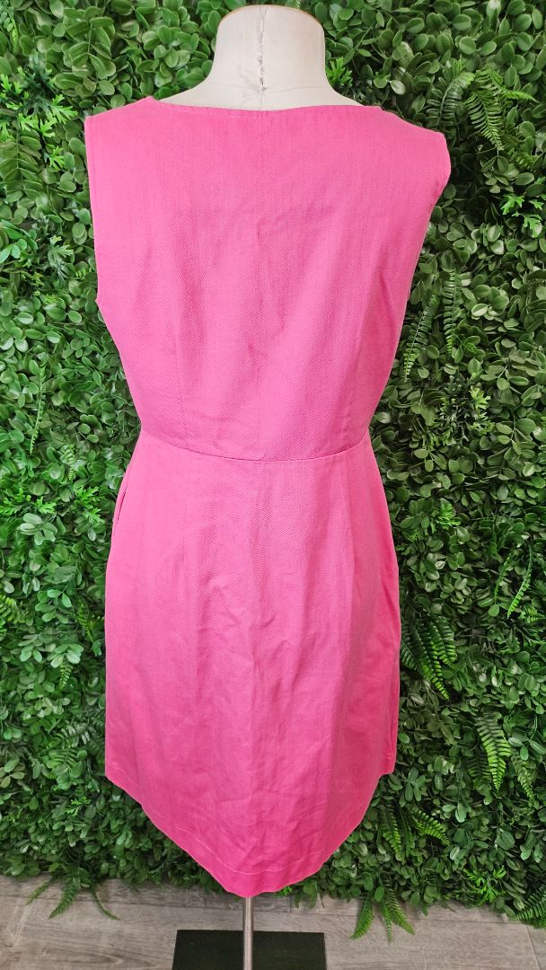Wilson Trollope Pink Domed Cotton Midi Dress (10)