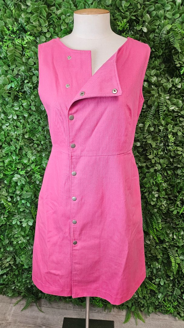 Wilson Trollope Pink Domed Cotton Midi Dress (10)