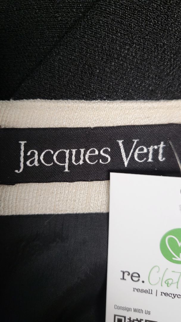 Jacques Vert Black/Cream Embroidered Dress (8-10)
